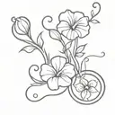 morning glory with snow drop flower intertwined infinity symbols tattoo design idea