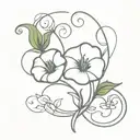 morning glory with snow drop flower intertwined infinity symbols tattoo design idea