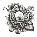 Horseshoe and good luck clover for men tattoo design idea