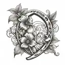 Horseshoe and good luck clover for men tattoo design idea
