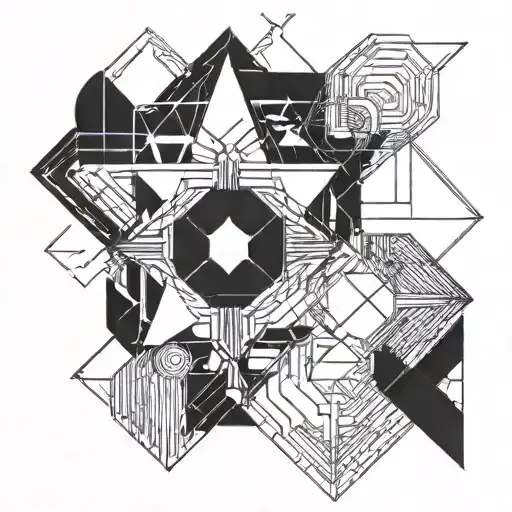 An abstract geometric design inspired by neon lights at a rave tattoo design idea