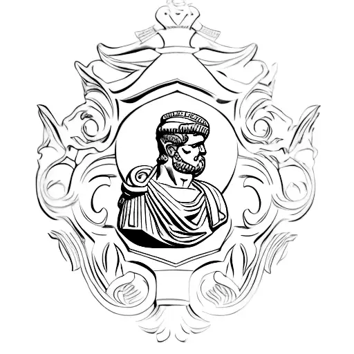 roman bust  tattoo design idea