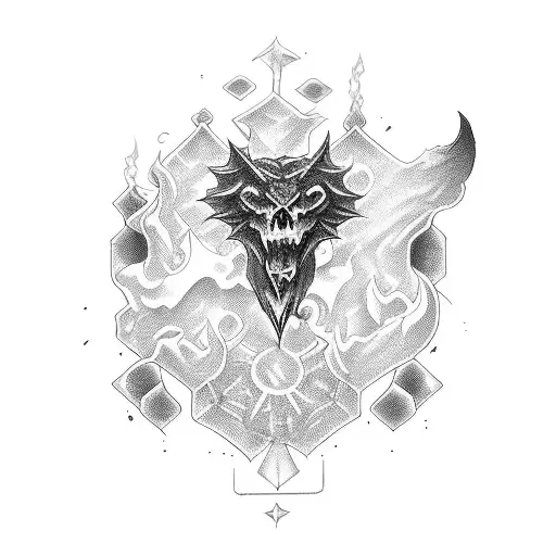 spells and potions book tattoo design idea