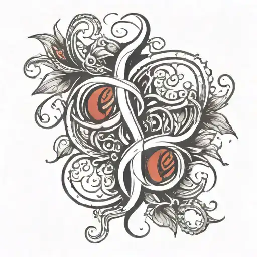 cursive C and J intertwined vertically tattoo design idea