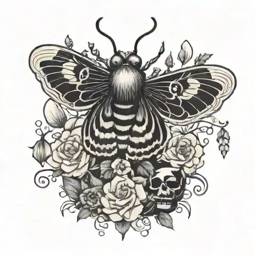 death moth, witchy, floral, spider, scorpion, ghosts, crystals, black cat tattoo design idea