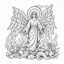 Incorporate biblical imagery such as angels, crosses, or flames to symbolize your fear and reverence for God tattoo design idea