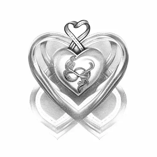 Silver medal intertwined with a heart-shaped cheerleading bow tattoo design idea