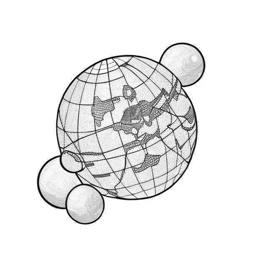 cheerleading worlds globe tattoo design idea