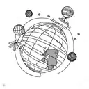 cheerleading worlds globe tattoo design idea