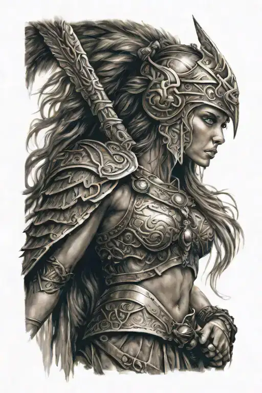 warrior princess  tattoo design idea