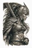 warrior princess  tattoo design idea