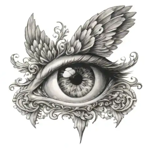 serafin eye angel tattoo design idea
