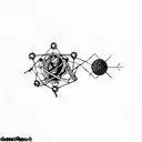 an atom tattoo design idea