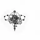 an atom tattoo design idea