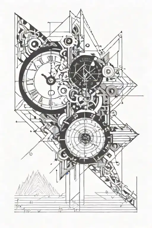 stock market, time running tattoo design idea