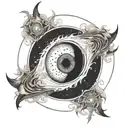 black hole surrounded by text "per aspera ad astra"  tattoo design idea