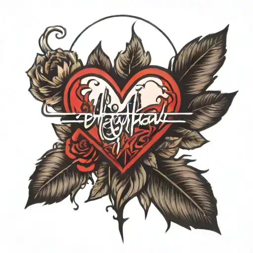 heartbeat line with the name Ethan  tattoo design idea