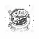 astronaut golfing on the moon tattoo design idea
