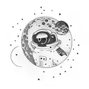 astronaut golfing on the moon tattoo design idea