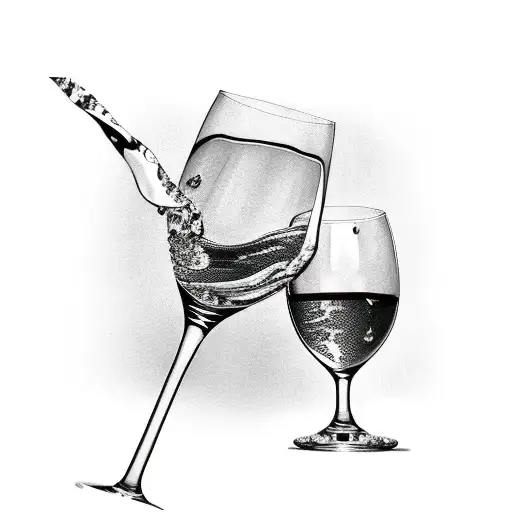 wine glass with dices in it tattoo design idea