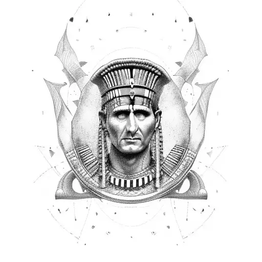 Julius Caesar with Cleopatra  tattoo design idea
