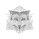 Half Cat Half Dog/Wolf mandala style tattoo design idea