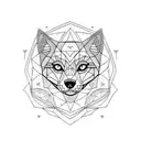 Half Cat Half Dog/Wolf mandala style tattoo design idea