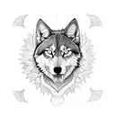 Half Cat Half Dog/Wolf mandala style tattoo design idea