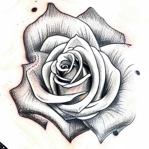 thin sword wrapped in a rose tattoo design idea