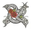 infinity symbol with 444 tattoo design idea