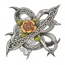 infinity symbol with 444 tattoo design idea