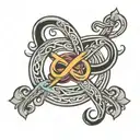 infinity symbol with 444 tattoo design idea