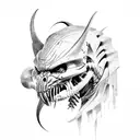 predator side profile tattoo design idea