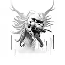 predator side profile tattoo design idea