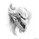 predator side profile tattoo design idea
