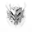 predator side profile tattoo design idea