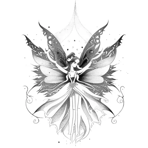 warrior fairy tattoo design idea