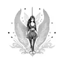 warrior fairy tattoo design idea