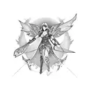 warrior fairy tattoo design idea
