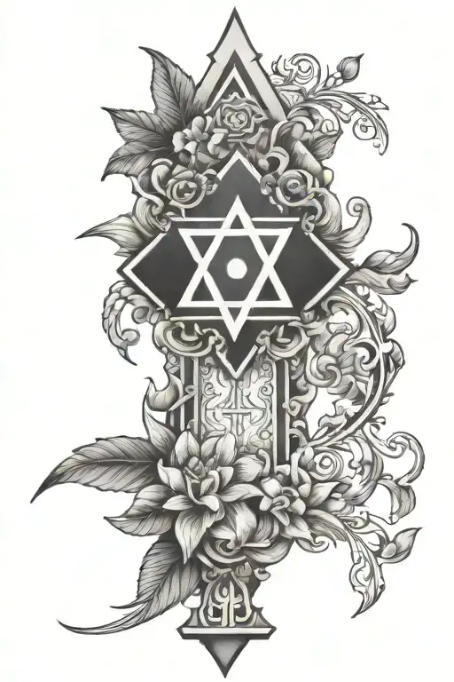 jewish seven species sleeve tattoo design idea