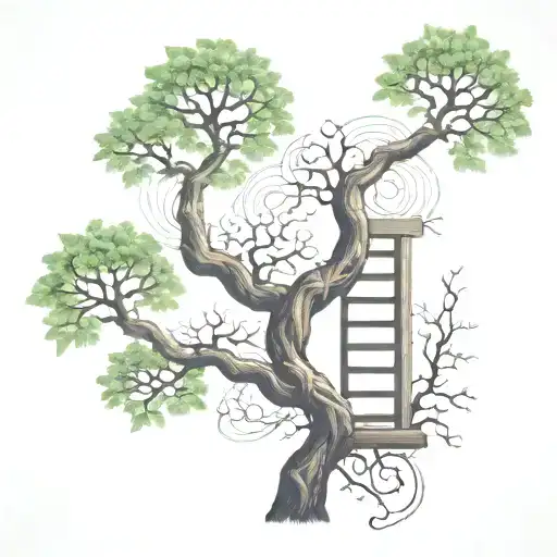 tree with DNA helix roots tattoo design idea