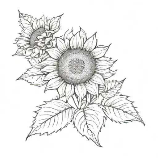 sunflower surrounded tattoo design idea