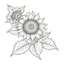 sunflower surrounded tattoo design idea