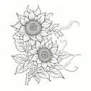 sunflower surrounded tattoo design idea