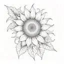 sunflower surrounded tattoo design idea
