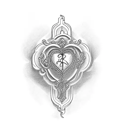 corazón de cristo tattoo design idea