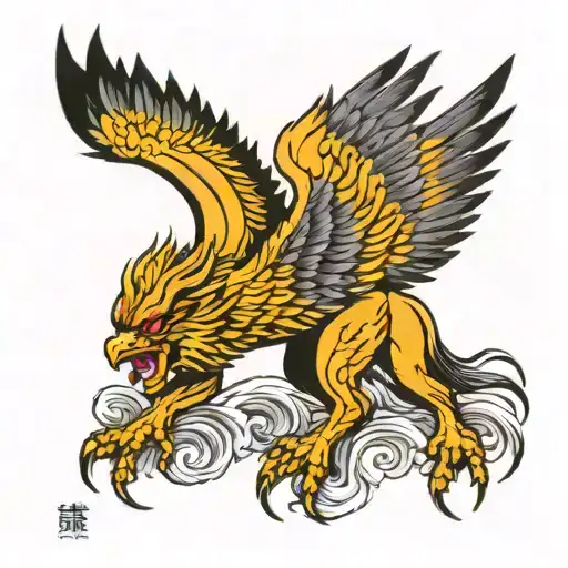 griffin soaring tattoo design idea