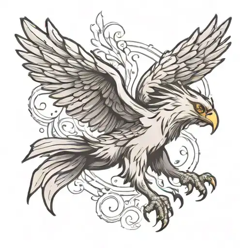 griffin soaring tattoo design idea