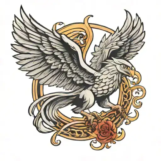 griffin soaring tattoo design idea