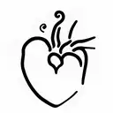 burning heart tattoo design idea